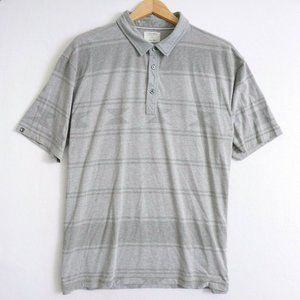 Linksoul Mens Polo Shirt Size XL Grey Stripe Print